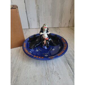 Harley Davidson‎ Dracula on bike porcelain dish Halloween